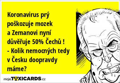 Koronavirus prý poškozuje mozek a Zemanovi nyní důvěřuje 50% Čechů ! - Kolik nemocných tedy v Česku doopravdy máme?